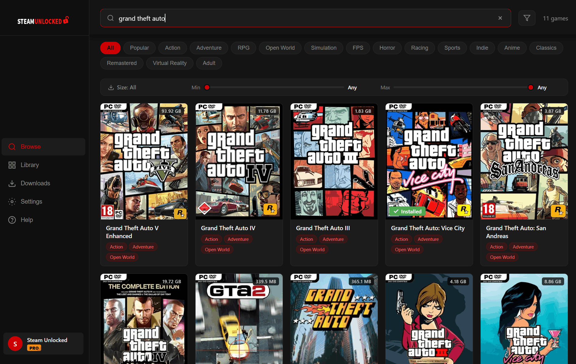 Pick a game and see details