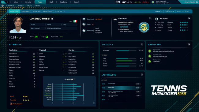 Tennis Manager PC Screenshot