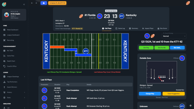 Football Coach: College Dynasty PC Screenshot
