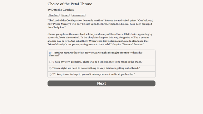 Choice Of The Petal Throne PC Screenshot