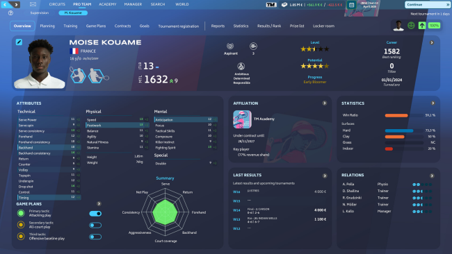 Tennis Manager PC Screenshot