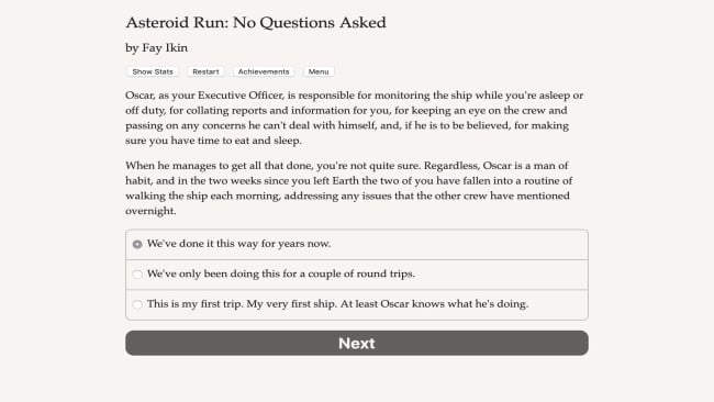 Asteroid Run: No Questions Asked PC Screenshot