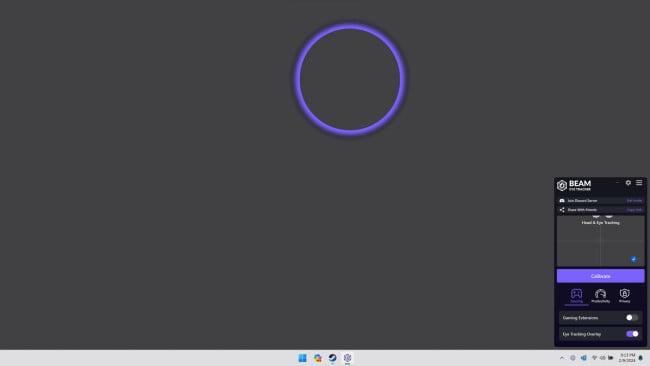 Beam Eye Tracker PC Screenshot
