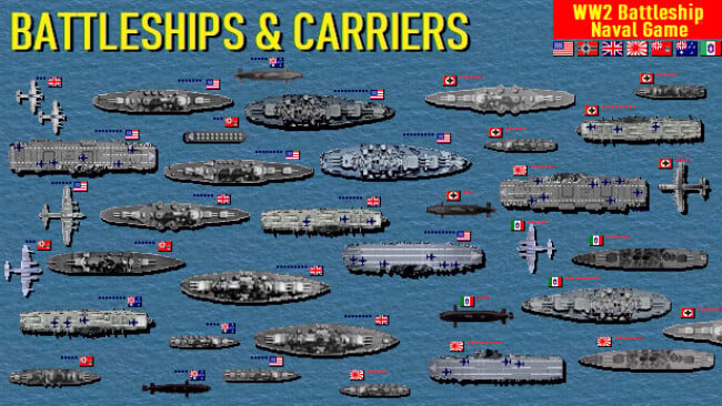 Battleships and Carriers – WW2 Battleship Game Cover Art