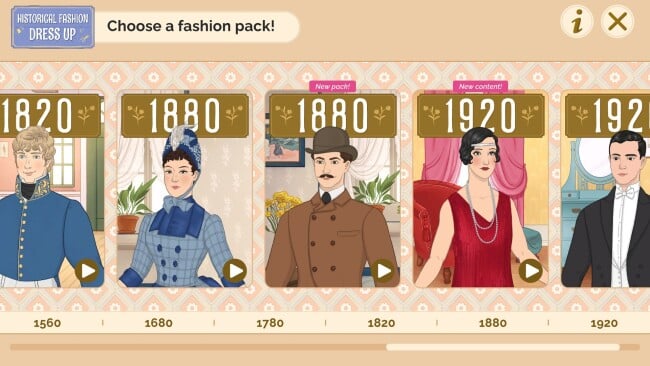 Historical Fashion Dress Up PC Screenshot